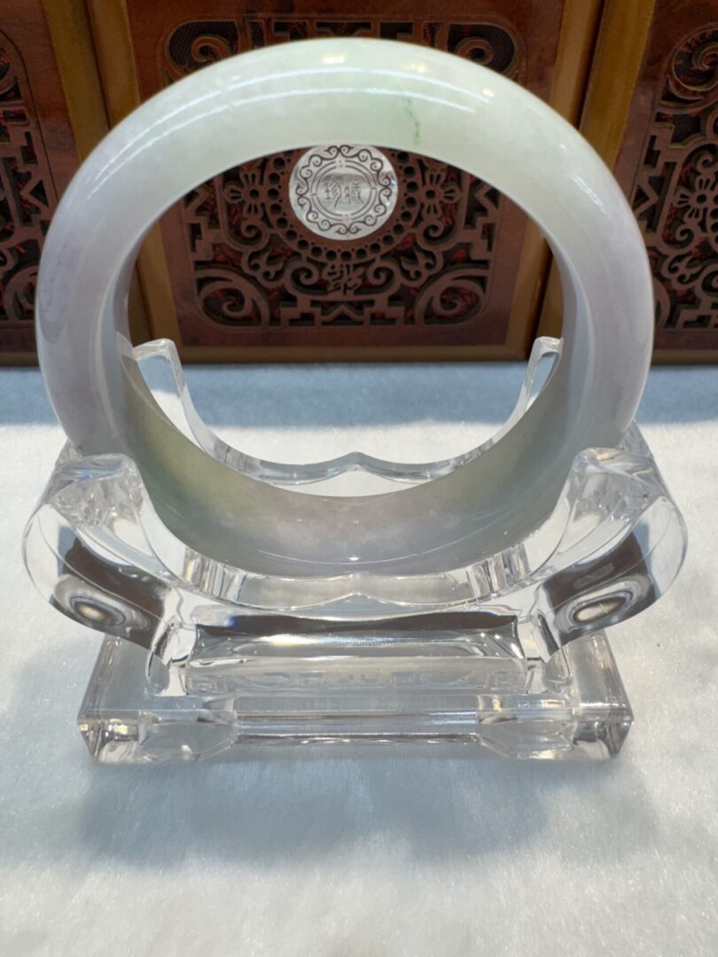 Certified Real Jade Bangle (Jadeite) #4003120 size 57mm - Image 7