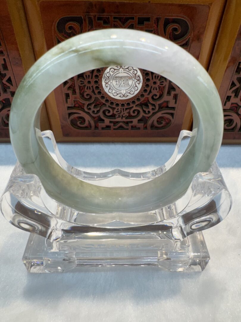 Certified Real Jade Bangle (Jadeite) #4003594 size 57mm