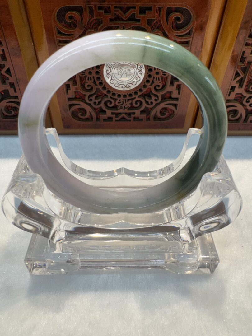 Certified Real Jade Bangle (Jadeite) #4003070 size 57mm - Image 7