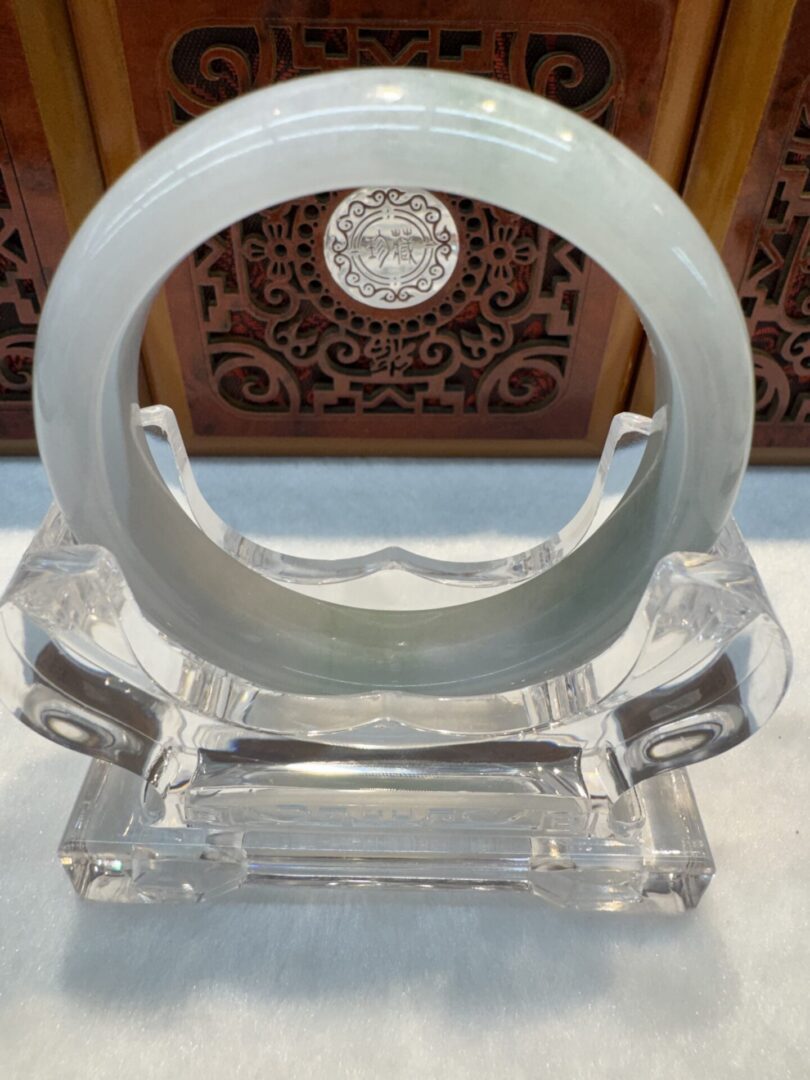Certified Real Jade Bangle (Jadeite) #4003832 size 57mm - Image 7