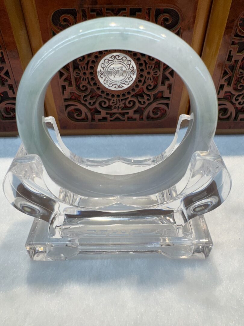 Certified Real Jade Bangle (Jadeite) #4003832 size 57mm