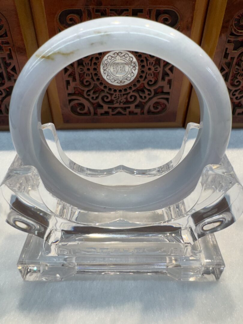 Certified Real Jade Bangle (Jadeite) #4003674 size 57mm - Image 7