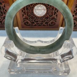 Certified Real Jade Bangle (Jadeite) #4003557 size 58mm