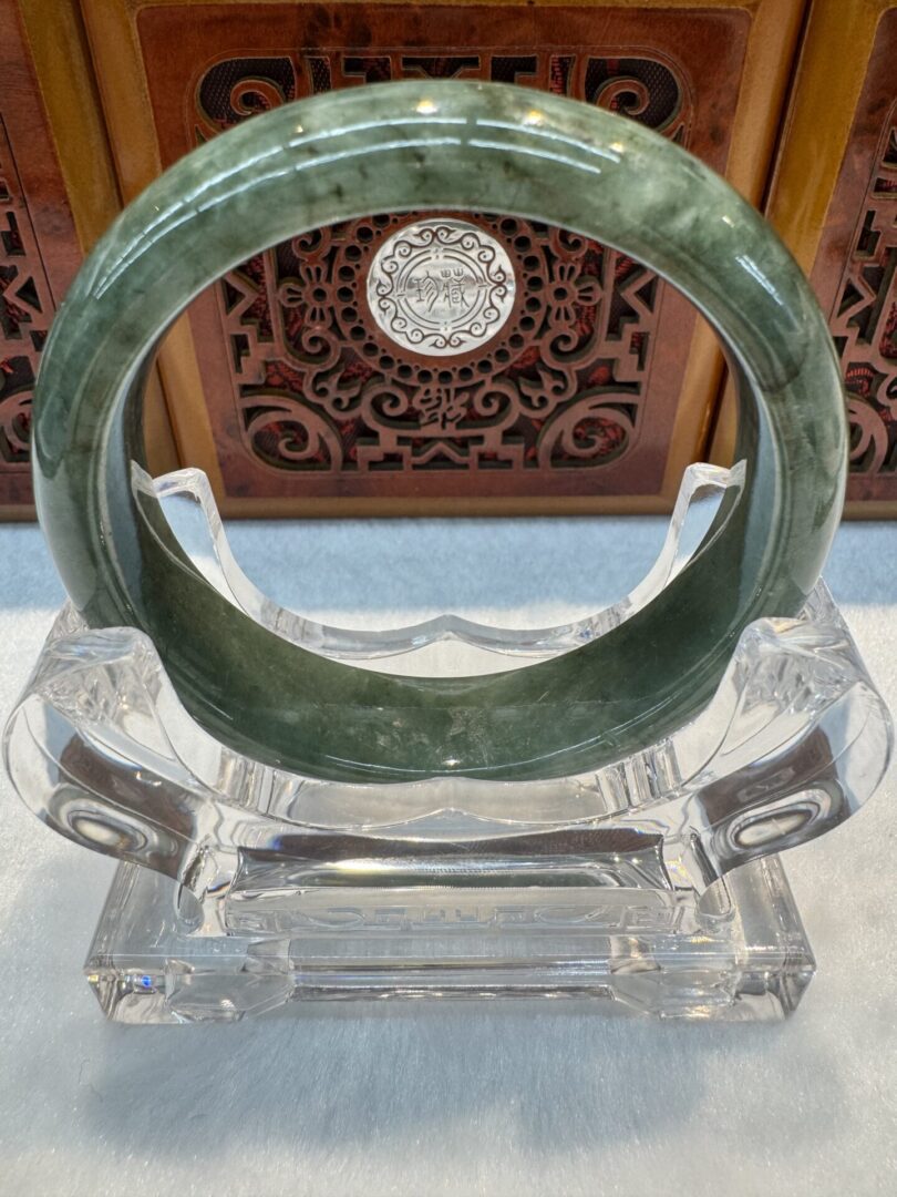 Certified Real Jade Bangle (Jadeite) #4003563 size 58mm - Image 7