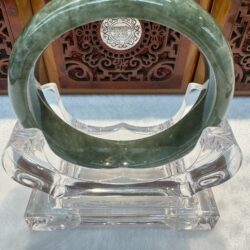Certified Real Jade Bangle (Jadeite) #4003563 size 58mm
