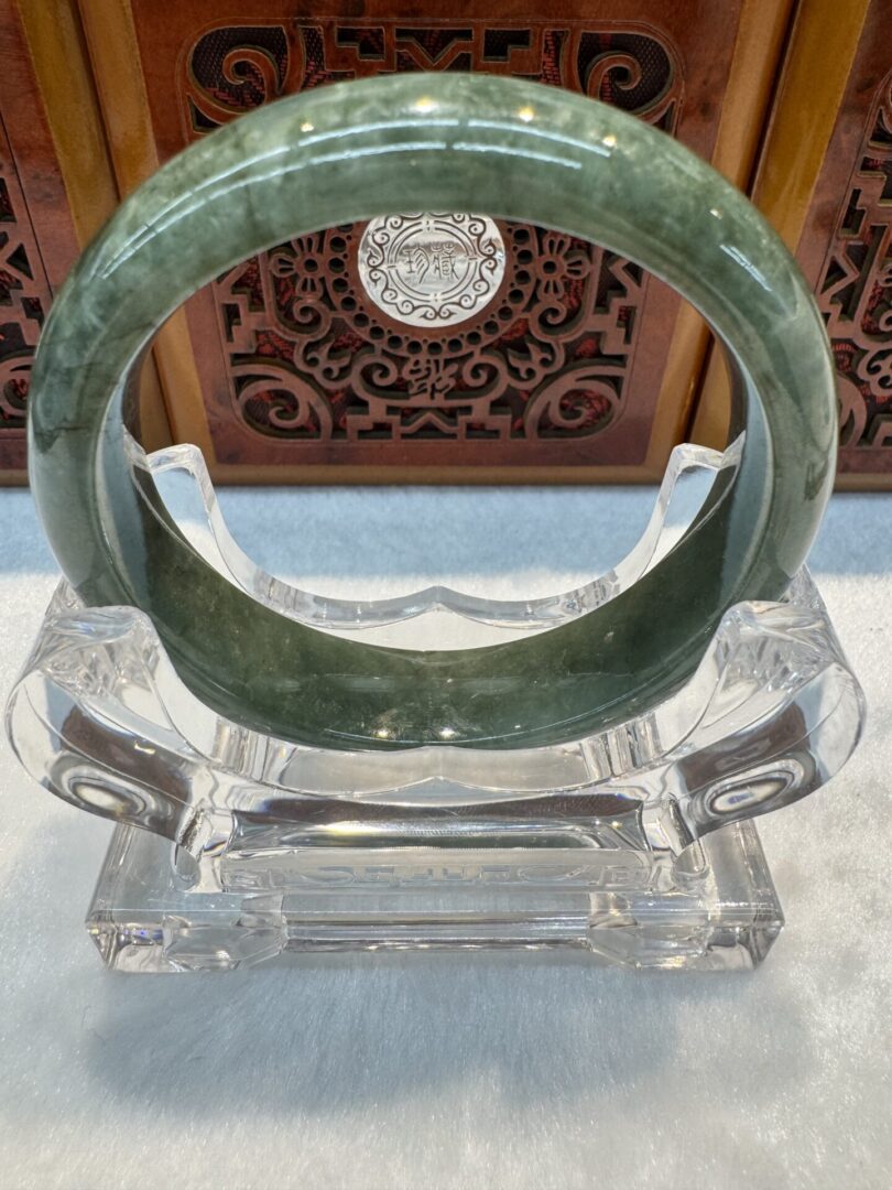 Certified Real Jade Bangle (Jadeite) #4003563 size 58mm
