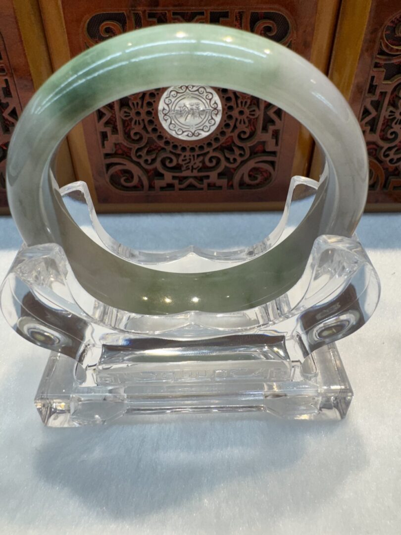Certified Real Jade Bangle (Jadeite) #4003607 size 58mm - Image 7