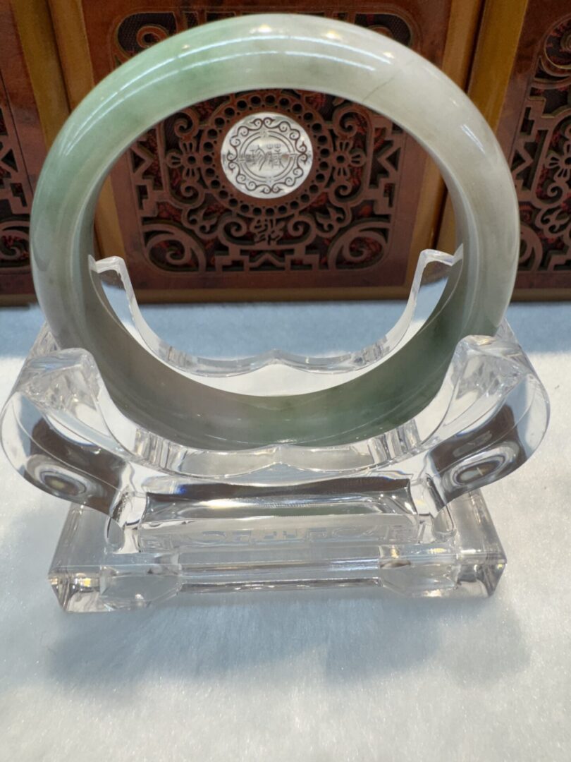 Certified Real Jade Bangle (Jadeite) #4003607 size 58mm