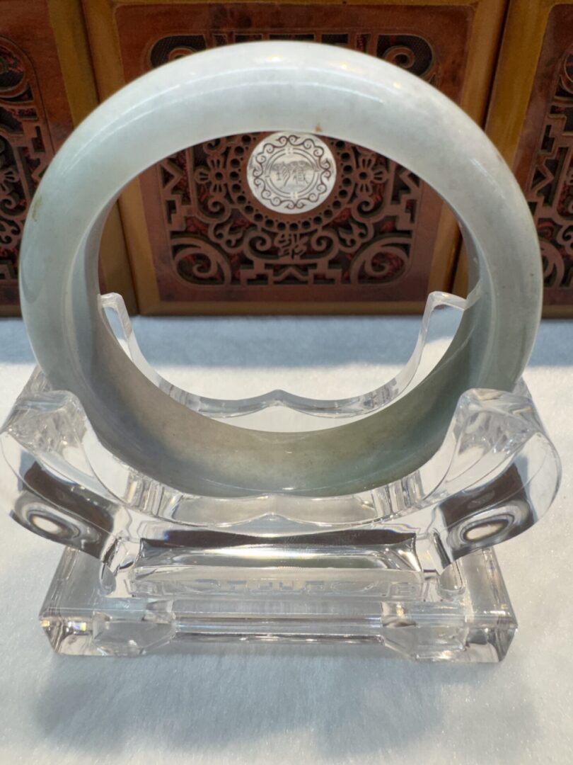 Certified Real Jade Bangle (Jadeite) #4003668 size 58mm - Image 7
