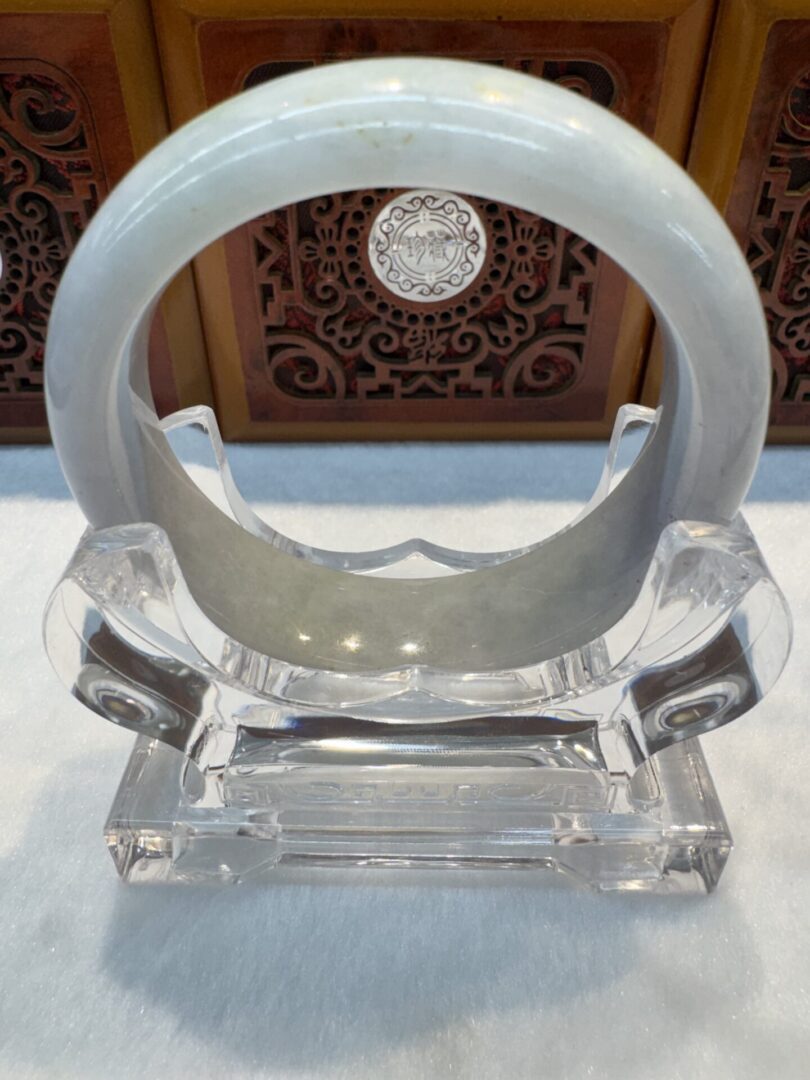 Certified Real Jade Bangle (Jadeite) #4003655 size 58mm - Image 7