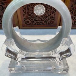 Certified Real Jade Bangle (Jadeite) #4003655 size 58mm