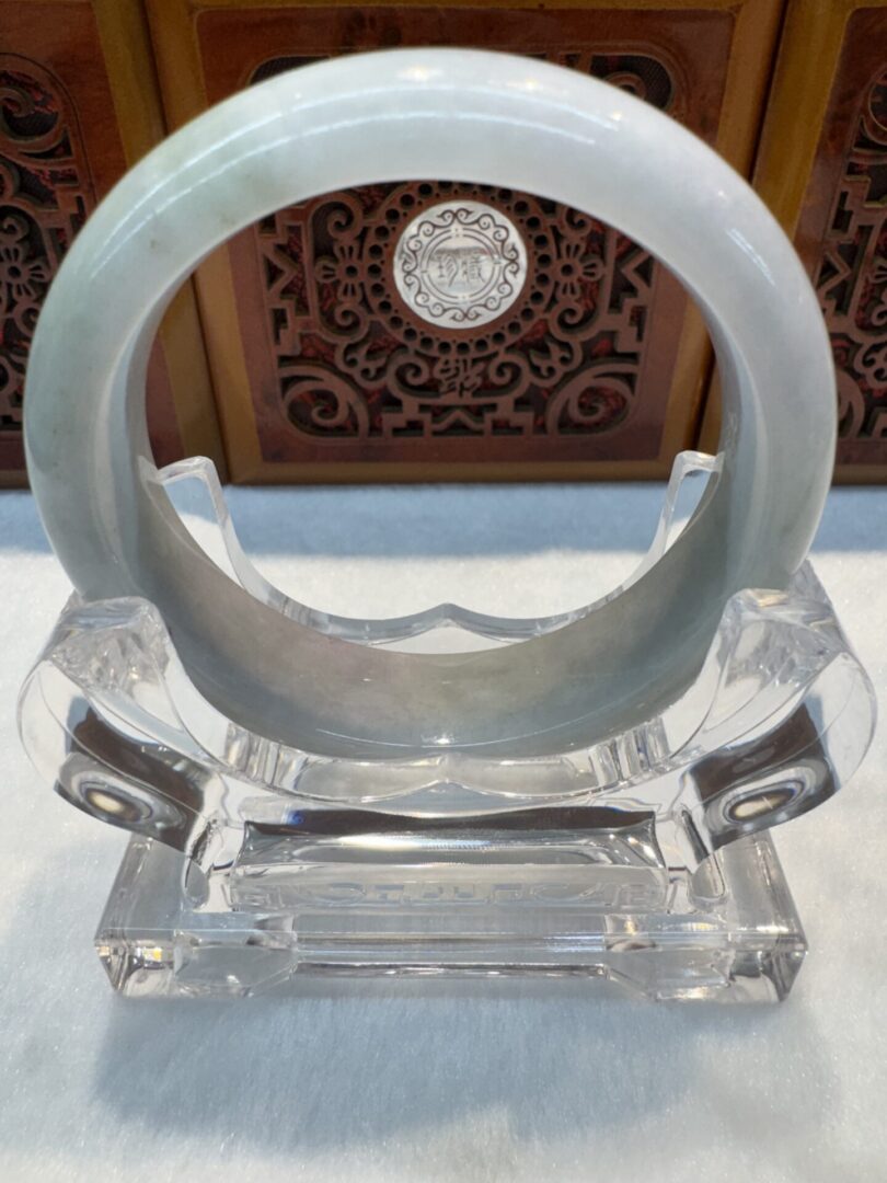 Certified Real Jade Bangle (Jadeite) #4003655 size 58mm