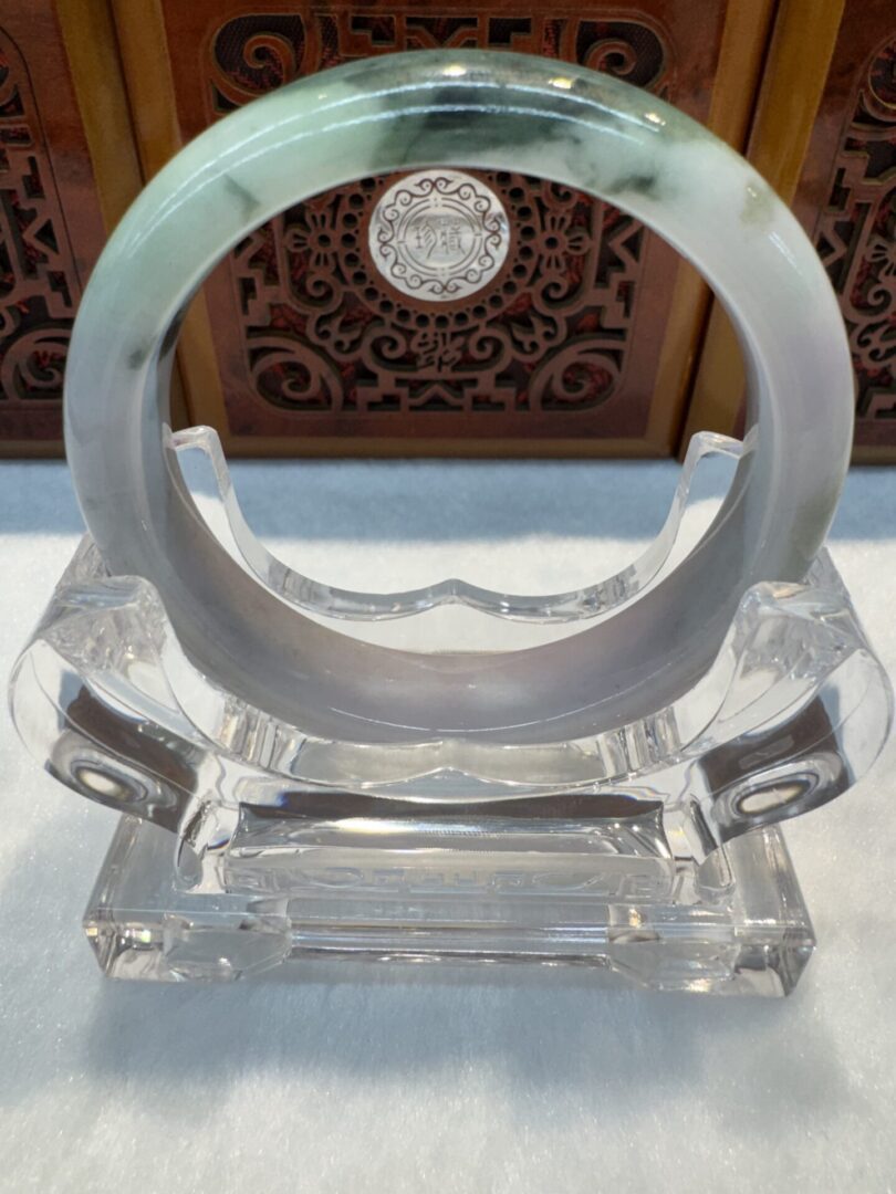 Certified Real Jade Bangle (Jadeite) #4003665 size 58mm