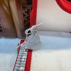 Real Certified Jade Gourd / "hulu" Pendant (Silver Clasp)