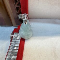 Real Certified Jade Gourd / "hulu" Pendant (Silver Clasp)