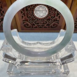Certified Real Jade Bangle (Jadeite) #2003358 size 58mm