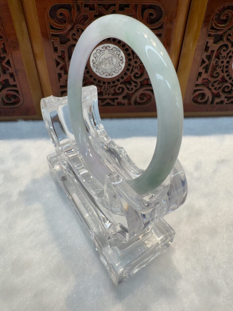 Certified Real Jade Bangle (Jadeite) #2003358 size 58mm - Image 7