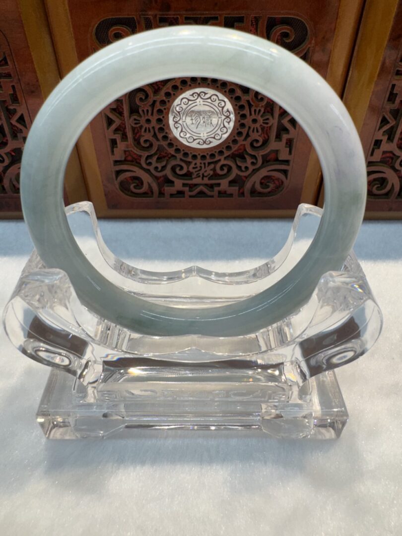 Certified Real Jade Bangle (Jadeite) #2003703 size 58mm - Image 7