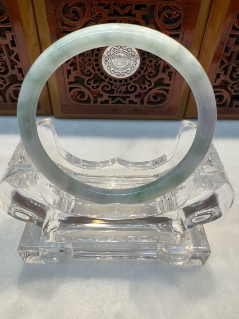 Certified Real Jade Bangle (Jadeite) #4000653 size 59mm - Image 6