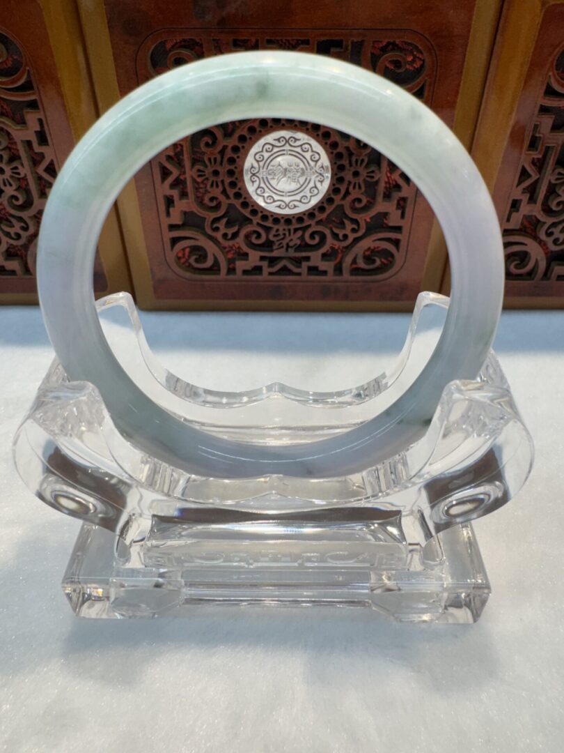 Certified Real Jade Bangle (Jadeite) #4000521 size 59mm - Image 6