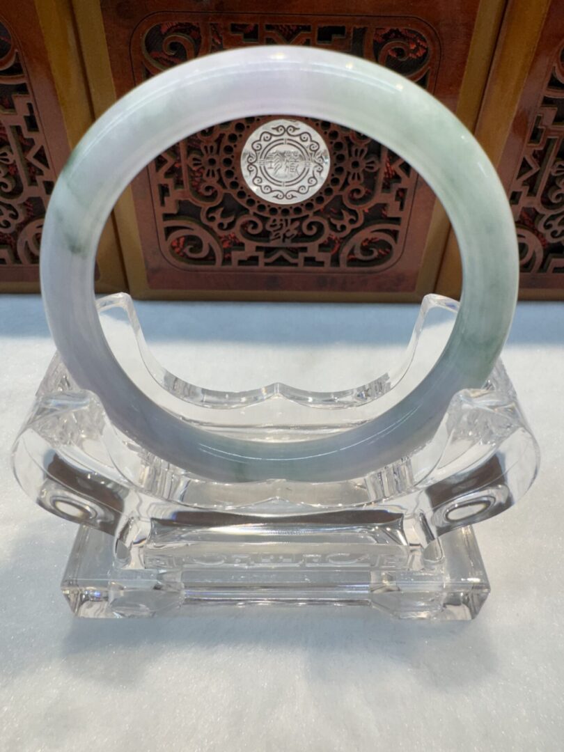 Certified Real Jade Bangle (Jadeite) #4000521 size 59mm