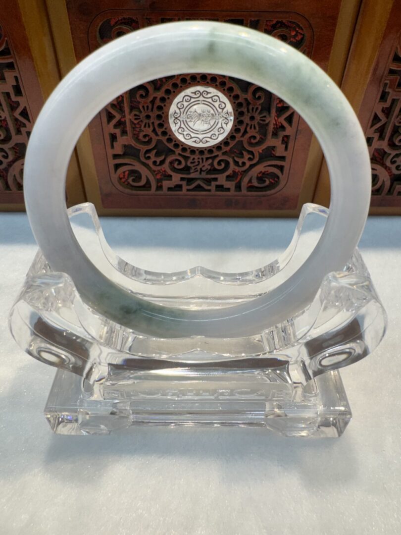 Certified Real Jade Bangle (Jadeite) #4000192 size 59mm - Image 6