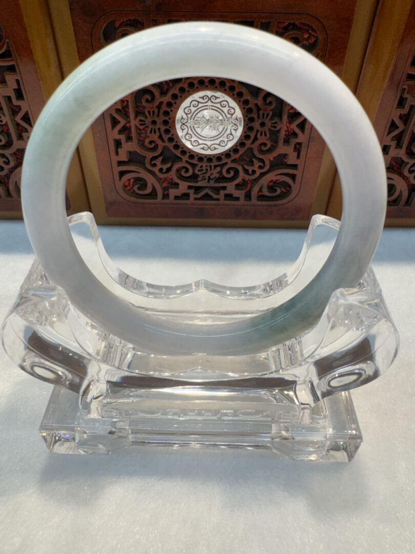 Certified Real Jade Bangle (Jadeite) #4000192 size 59mm