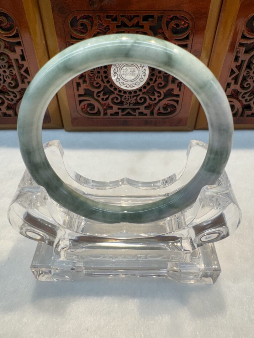 Certified Real Jade Bangle (Jadeite) #2002237 size 60mm - Image 5