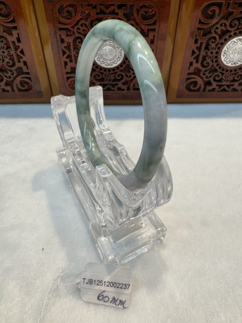 Certified Real Jade Bangle (Jadeite) #2002237 size 60mm - Image 4
