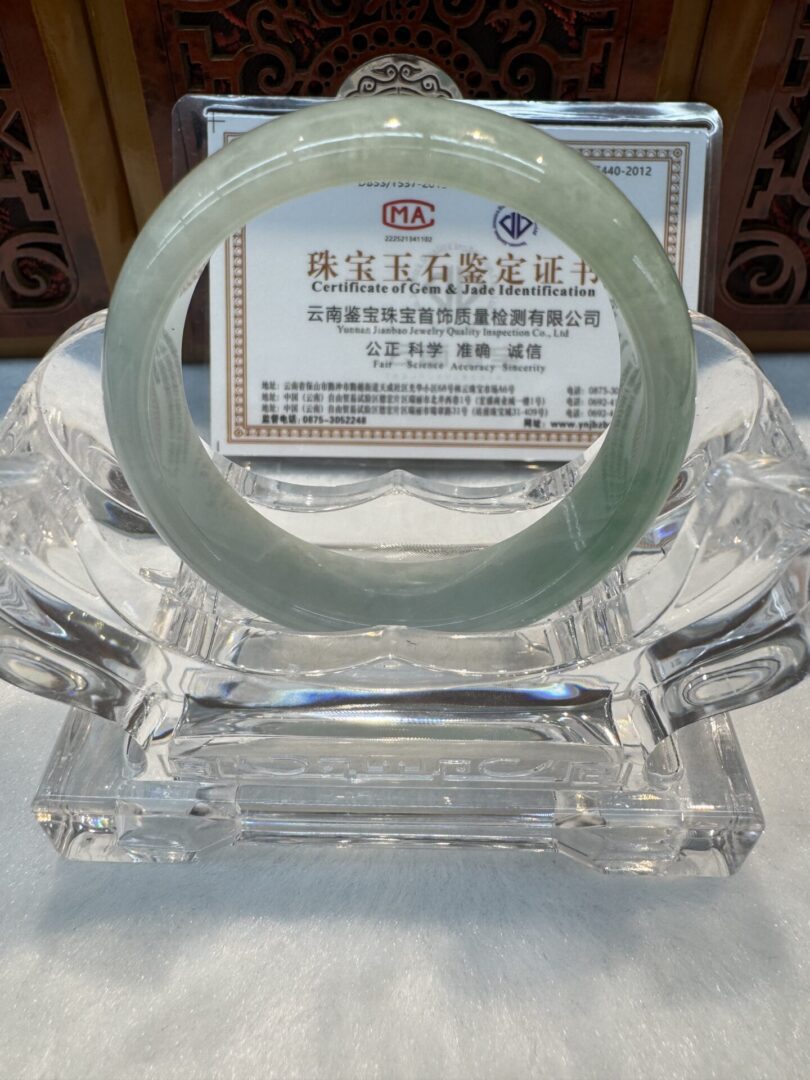 Certified Real Jade Bangle (Jadeite) size: 45mm (for 5-7 years old) - Image 6