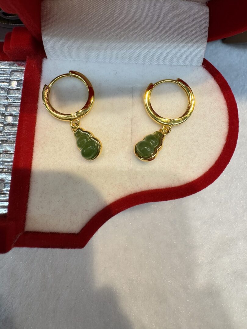 Certified Real Jade Earrings in GP Sterling Silver, Jade Size: 4mm - Image 5