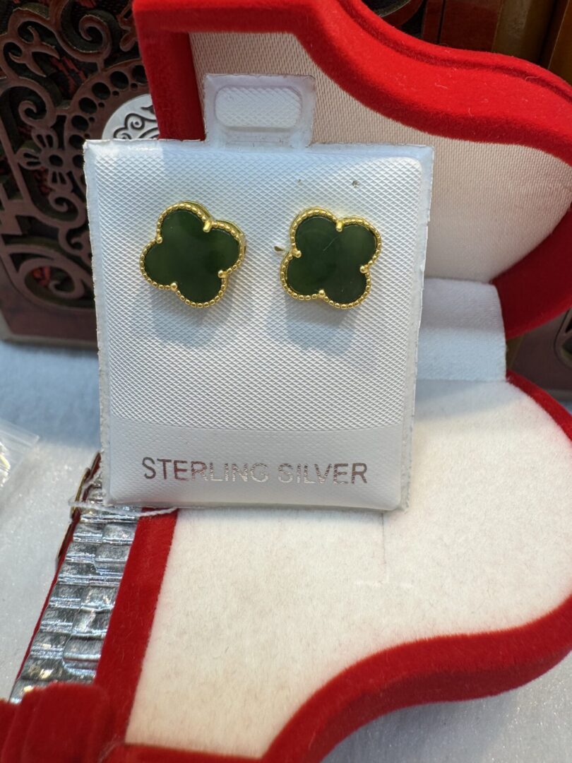 Certified Real Jade Earrings in GP Sterling Silver, Hetian Jade