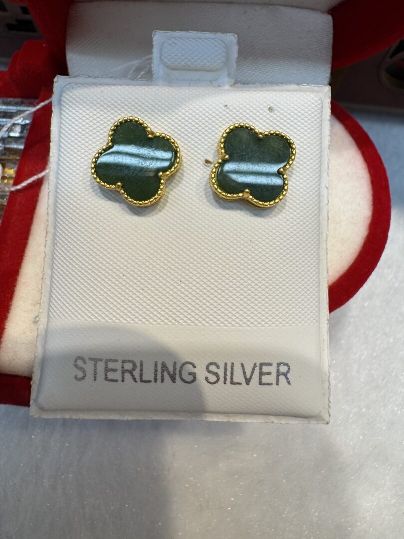 Certified Real Jade Earrings in GP Sterling Silver, Hetian Jade - Image 4