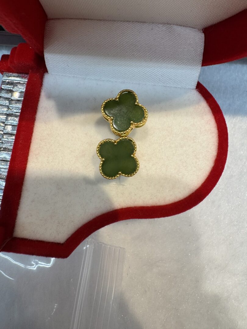 Certified Real Jade Earrings in GP Sterling Silver, Hetian Jade - Image 2