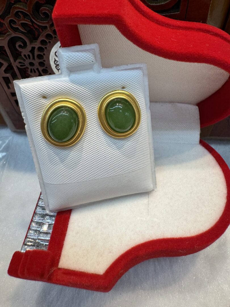 Certified Real Jade Earrings in GP Sterling Silver, Hetian Jade;