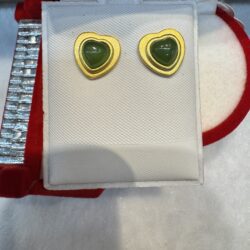 Certified Real Jade Earrings in GP Sterling Silver, Hetian Jade