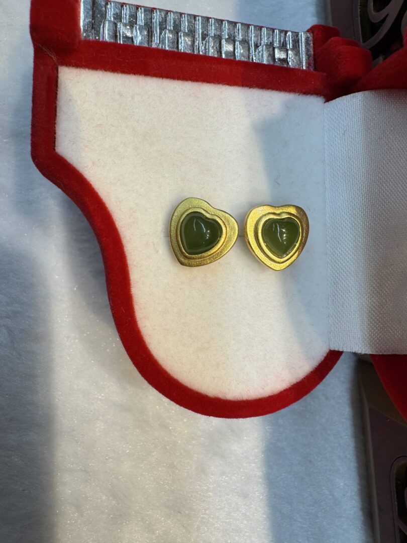 Certified Real Jade Earrings in GP Sterling Silver, Hetian Jade - Image 2