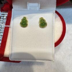 Certified Real Jade Earrings in GP Sterling Silver, Hetian Jade