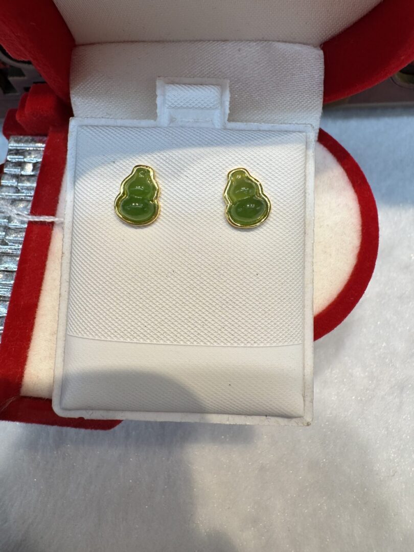 Certified Real Jade Earrings in GP Sterling Silver, Hetian Jade