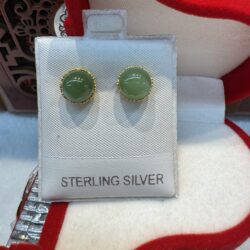 Certified Real Jade Earrings in GP Sterling Silver, Hetian Jade