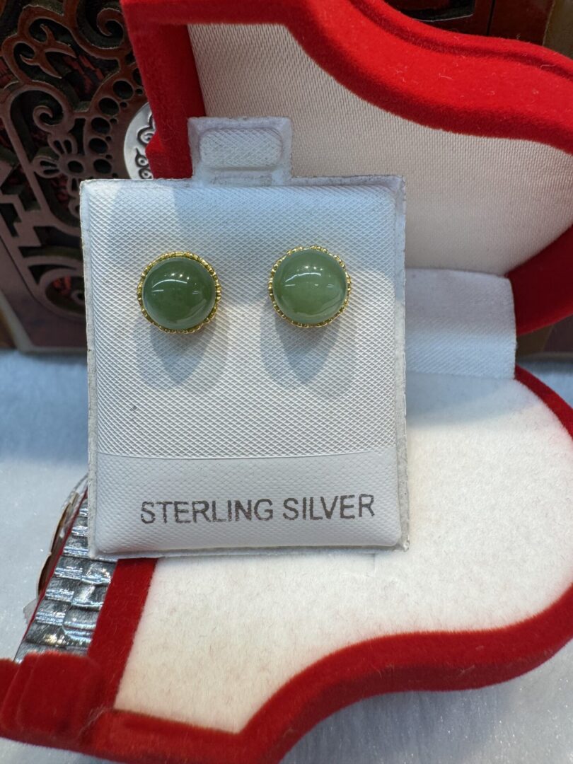 Certified Real Jade Earrings in GP Sterling Silver, Hetian Jade