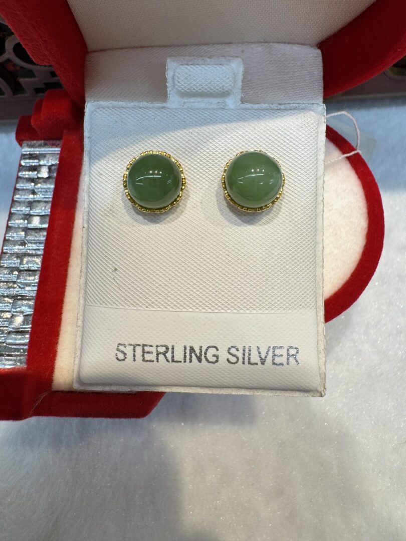 Certified Real Jade Earrings in GP Sterling Silver, Hetian Jade - Image 4
