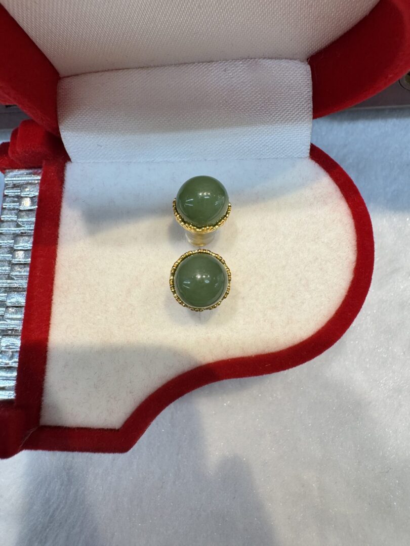 Certified Real Jade Earrings in GP Sterling Silver, Hetian Jade - Image 2