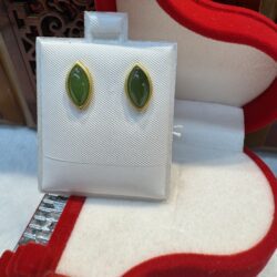 Certified Real Jade Earrings in GP Sterling Silver, Hetian Jade