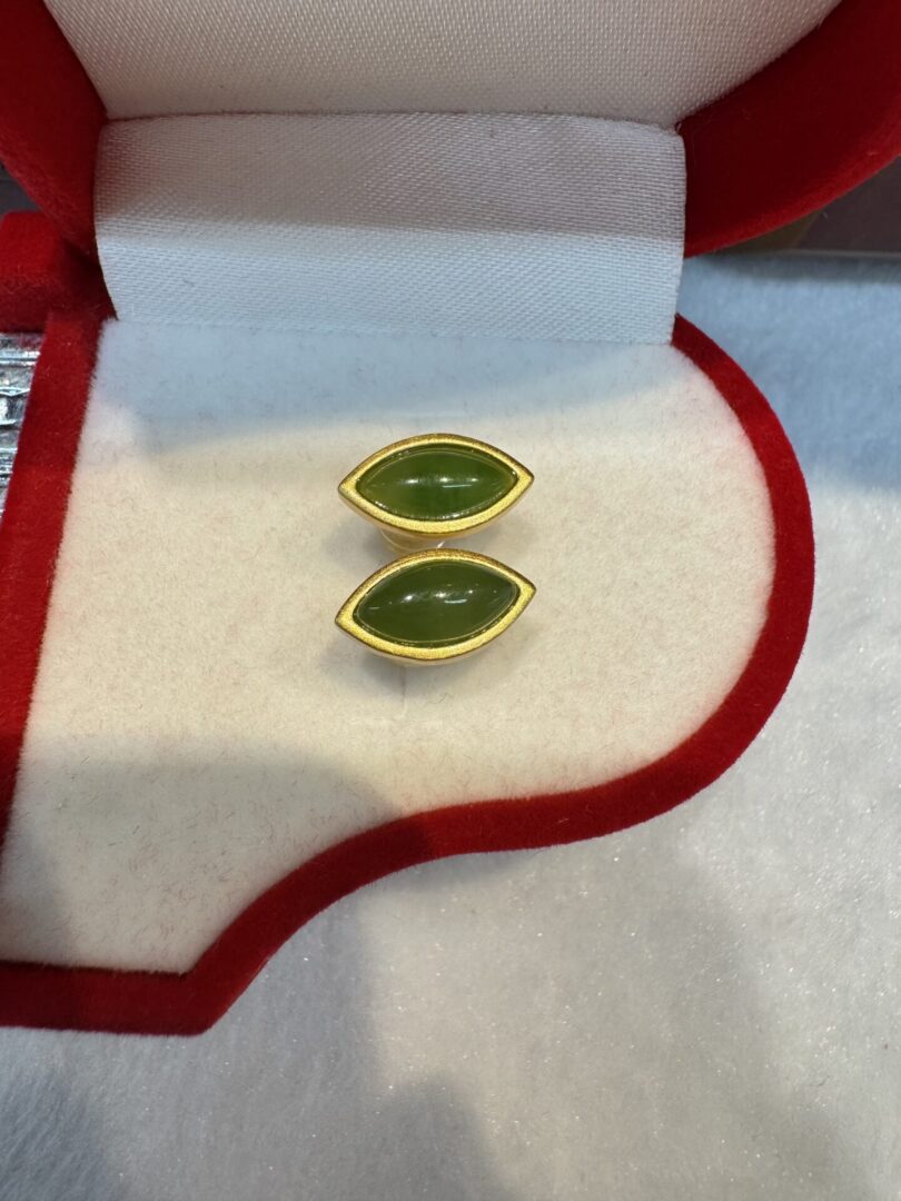 Certified Real Jade Earrings in GP Sterling Silver, Hetian Jade - Image 2