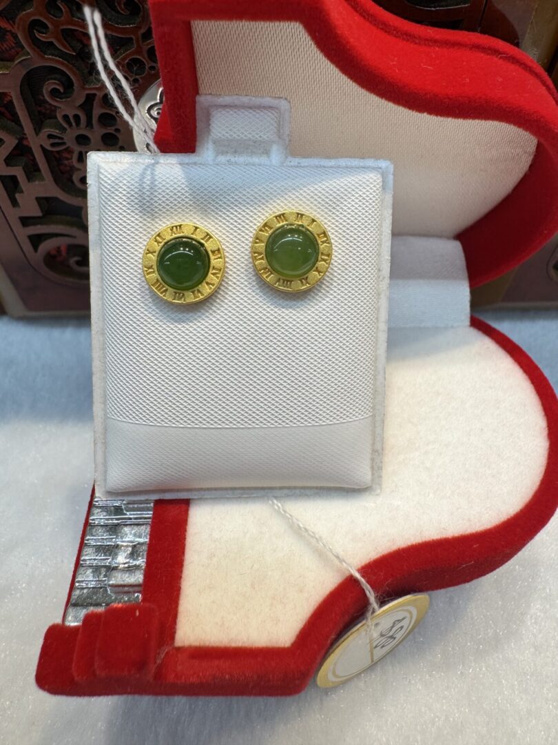Certified Real Jade Earrings in GP Sterling Silver, Hetian Jade