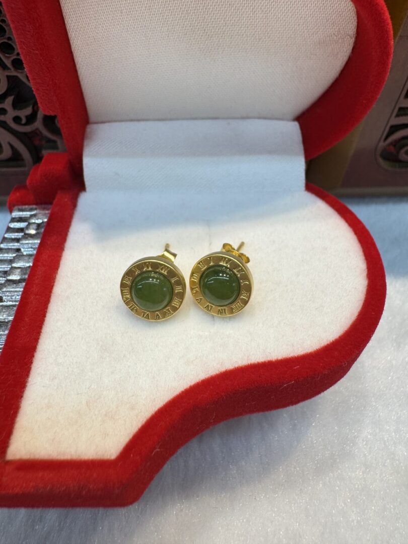 Certified Real Jade Earrings in GP Sterling Silver, Hetian Jade - Image 3