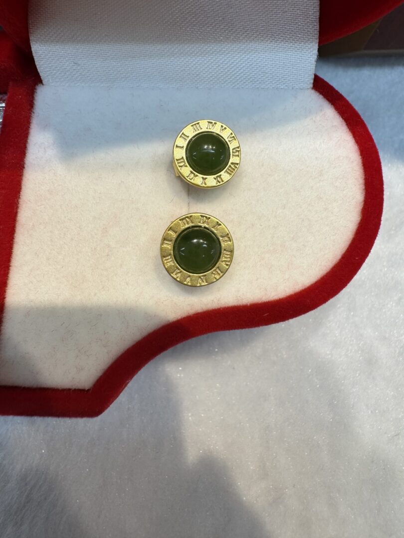 Certified Real Jade Earrings in GP Sterling Silver, Hetian Jade - Image 2