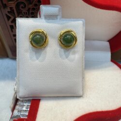 Certified Real Jade Earrings in GP Sterling Silver, Hetian Jade