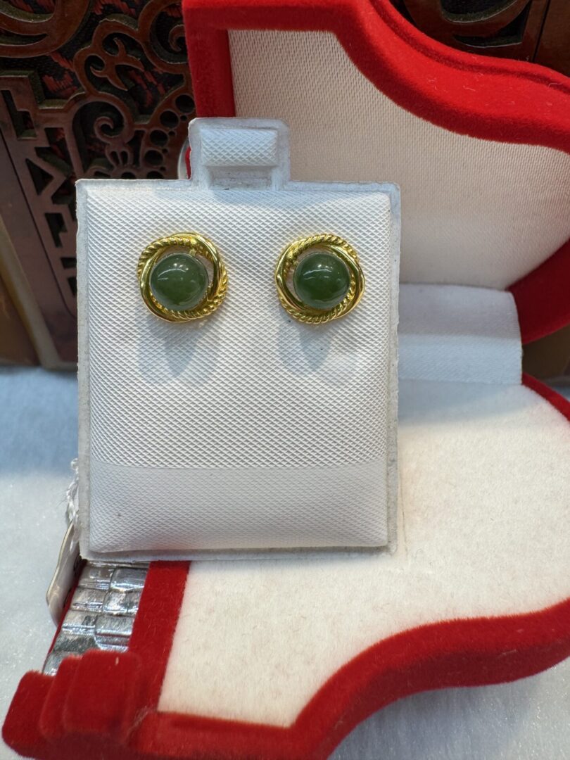 Certified Real Jade Earrings in GP Sterling Silver, Hetian Jade